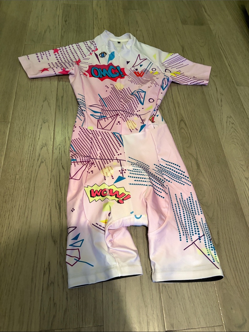 Women’s Triathlon Suit - Graphic One-Piece Triathlon Suit with Short Sleeves
